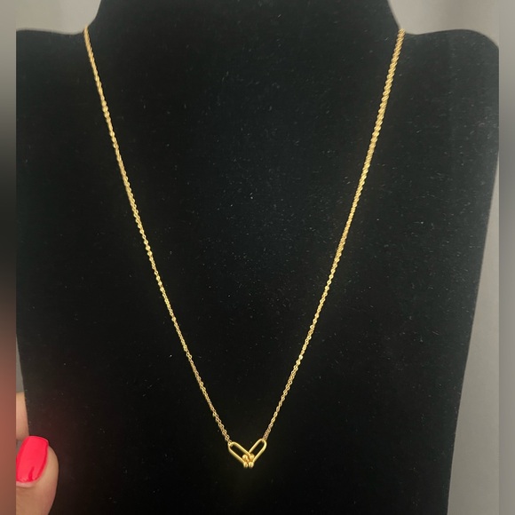 18k Gold Double Chain Interlock Charm Necklace - Picture 3 of 9